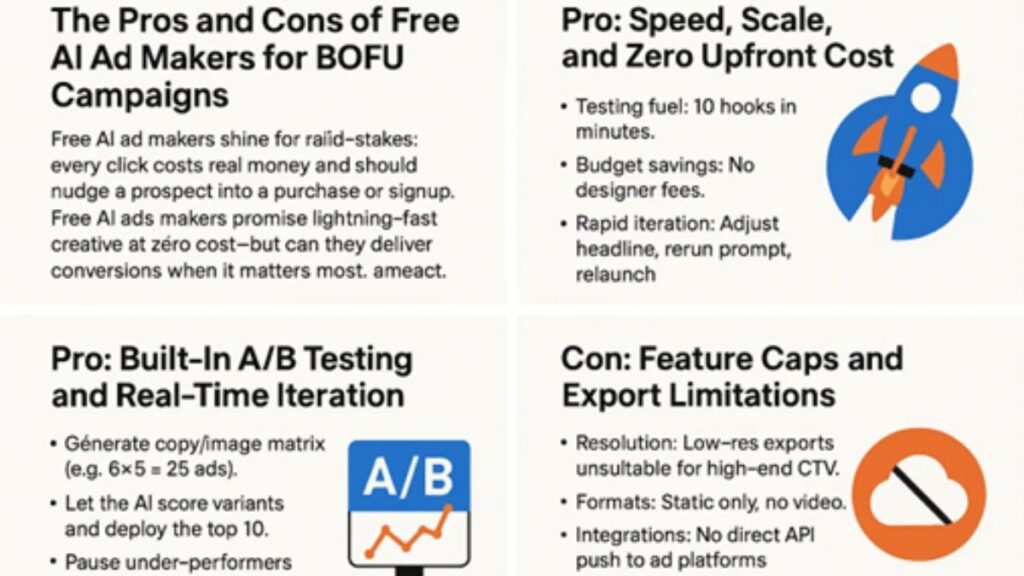The Pros and Cons of Free AI Ad Makers for BOFU Campaigns