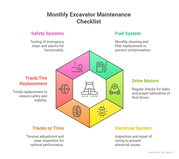 Infographic 2: Monthly Excavator Maintenance Checklist